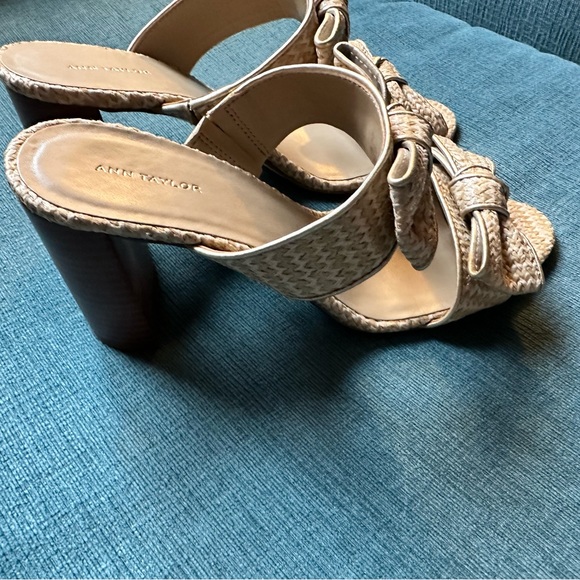 Ann Taylor Slip On Heels with Bow Detail - Picture 2 of 5